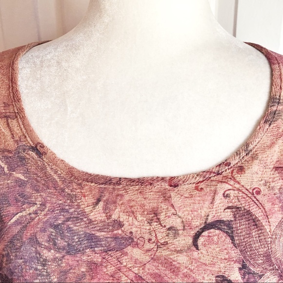 Coldwater Creek Abstract Pink Print Tiered Ruffle Top Large - Picture 3 of 15